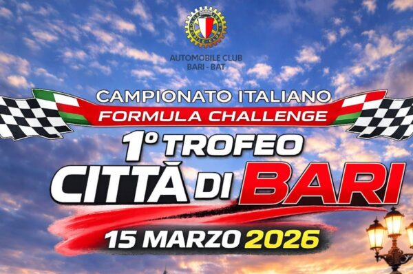 Il Tricolore Formula Challenge ACI Sport debutta sul lungomare di Bari il 14 e 15 marzo